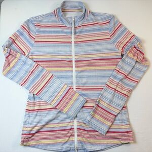 Carve Designs Striped Zip-Up Jacket Sun Shirt size S